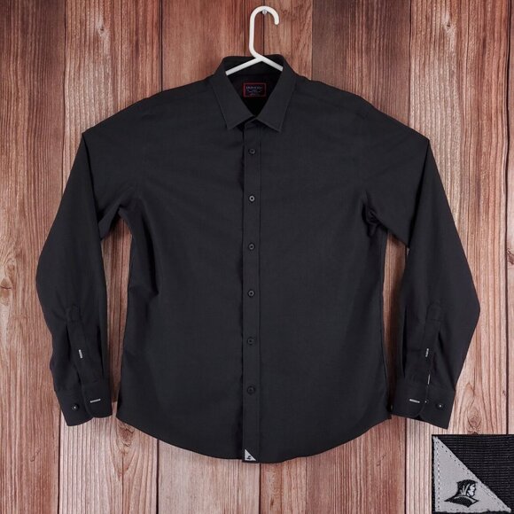 Rare UNTUCKit Mens Large Providence Friars Black Slim Fit LS Button Up Shirt - Picture 1 of 14
